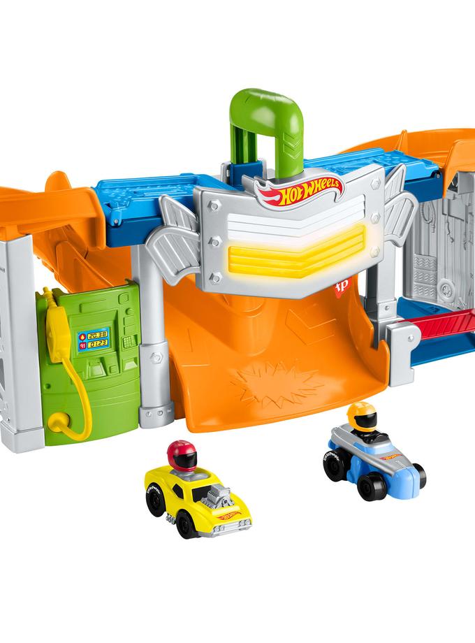 Fisher-Price Little People Hot Wheels Race Track For Toddlers, Race And Go Track Set, 2 Cars New Arrival