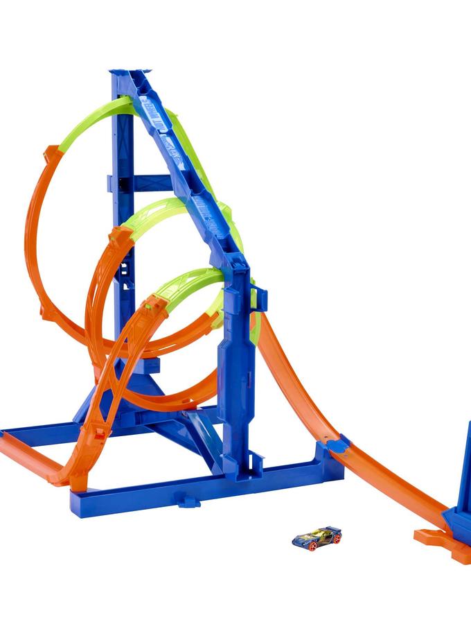 Hot Wheels Action Corkscrew Triple Loop Track Set With 1 Toy Car For Sale