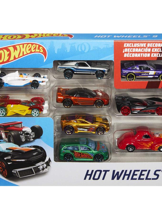 Hot Wheels Basic Car 9-Pack With Exclusive Car For Collectors & Kids Same Day Delivery