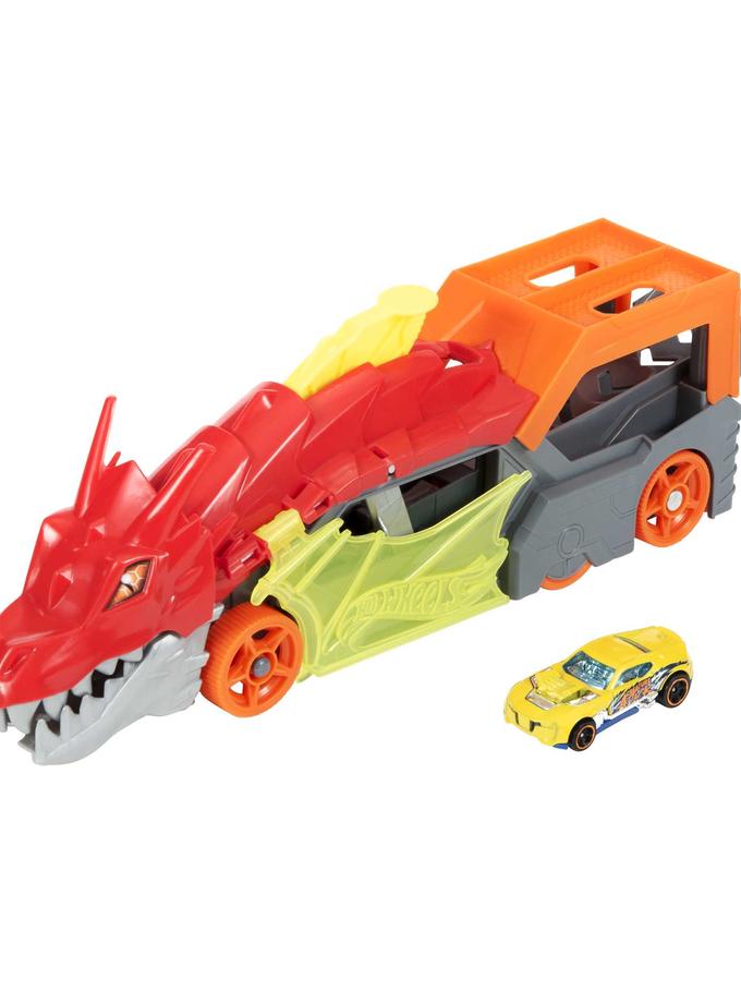 Hot Wheels City Dragon Launch Transporter, Spits Cars From Its Mouth, Gift For Kids 3 Years & Up New Arrival