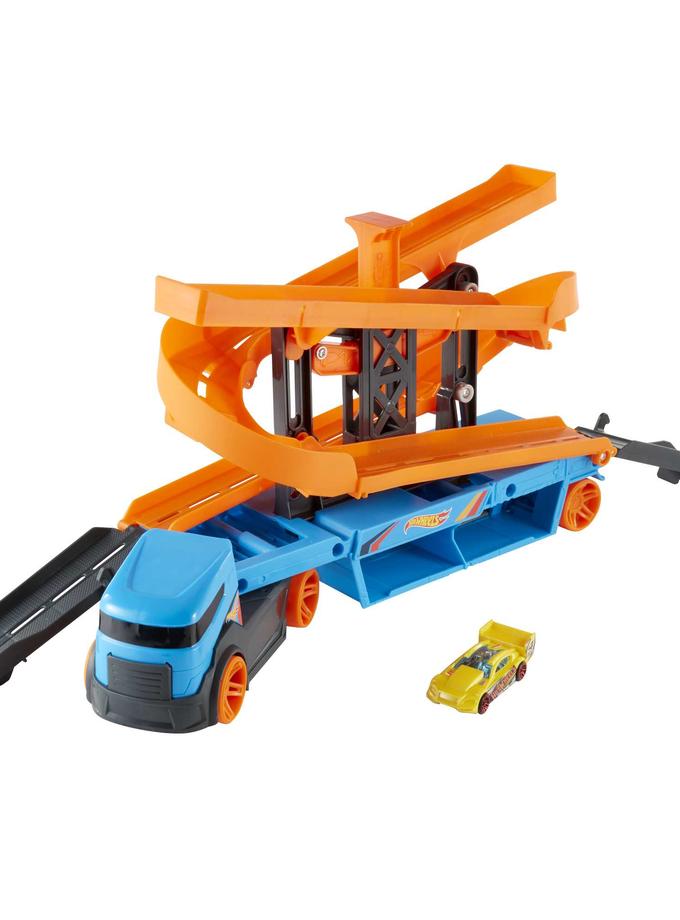 Hot Wheels City Lift & Launch Hauler With 1:64 Scale Toy Car, Stores 20+ Vehicles On Sale