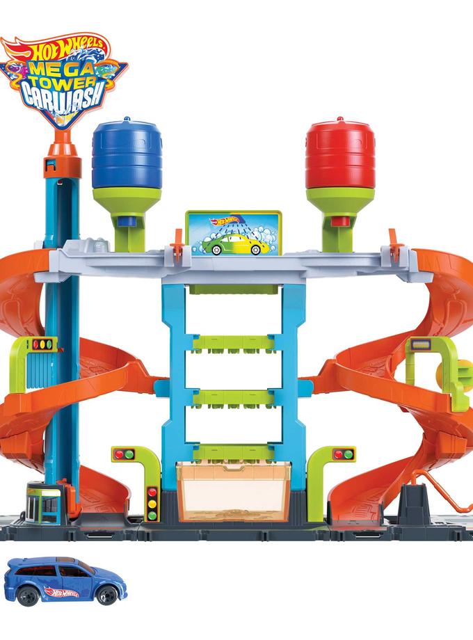 Hot Wheels City Pista de Brinquedo Lava-rápido Mega Torre Best Seller