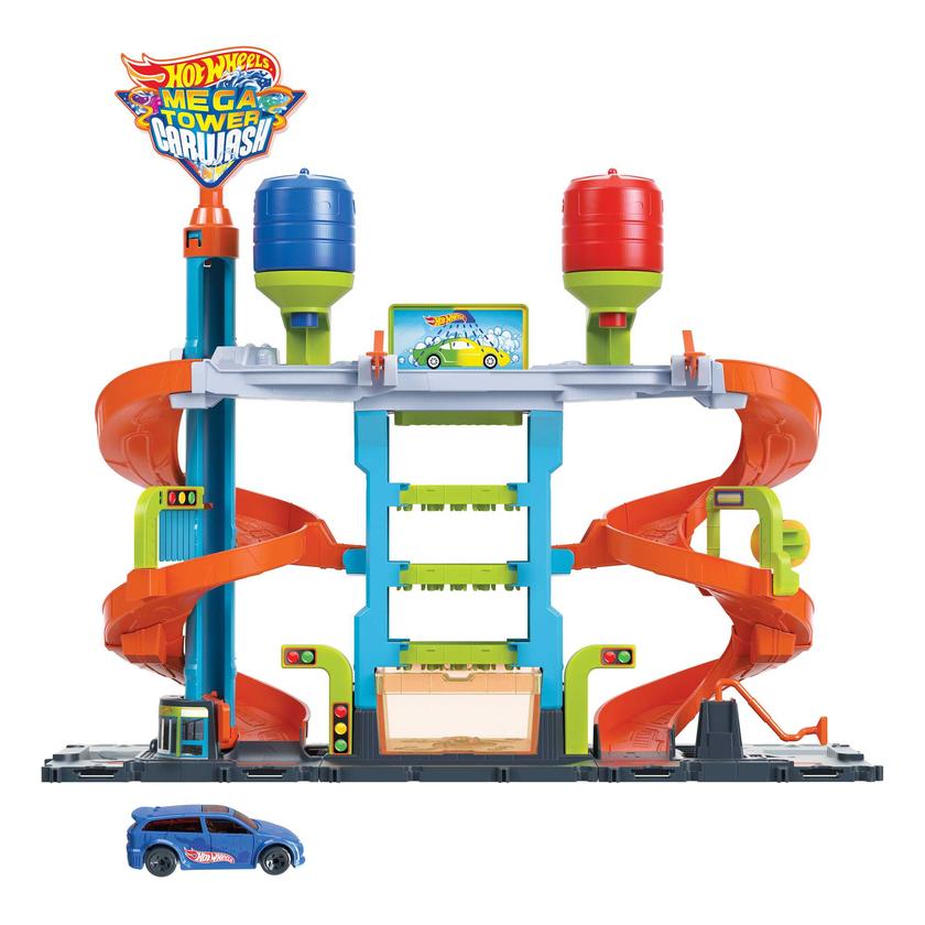 Hot Wheels City Pista de Brinquedo Lava-rápido Mega Torre Best Seller