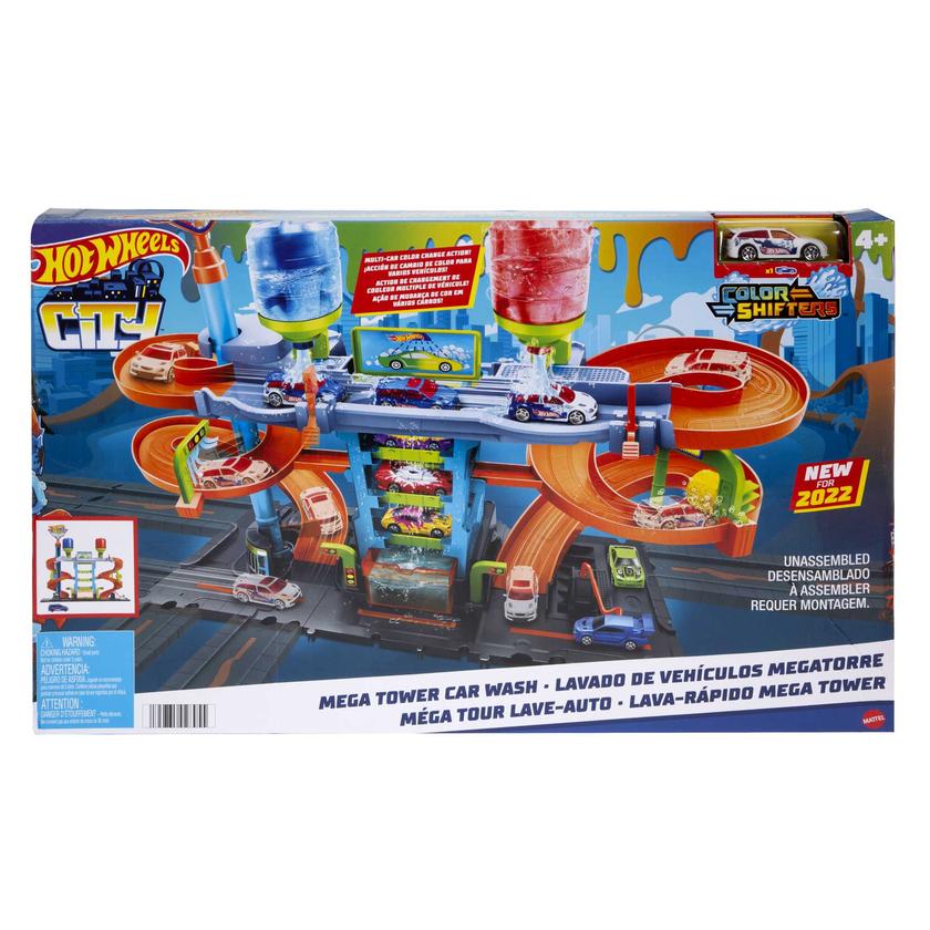 Hot Wheels City Pista de Brinquedo Lava-rápido Mega Torre Best Seller