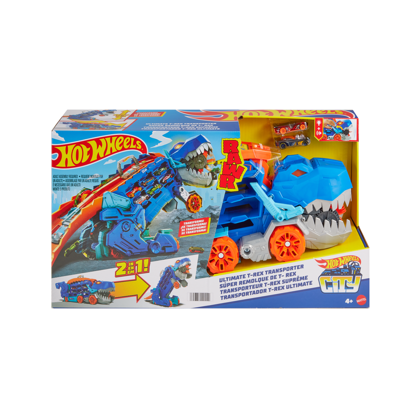 Hot Wheels City Pista de Brinquedo Super Reboque de T-Rex Same Day Delivery