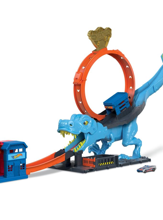 Hot Wheels City T-Rex Loop And Stunt Playset, Track Set With 1 Toy Car On Sale