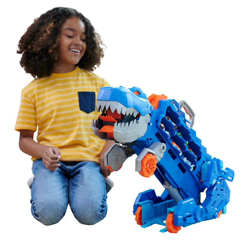 Hot Wheels City-Transporteur T-Rex Pour +20 Voitures, Piste de Course New Arrival