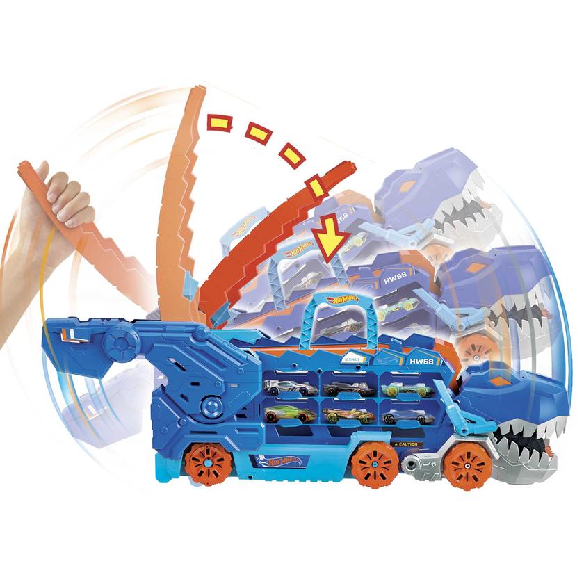 Hot Wheels City-Transporteur T-Rex Pour +20 Voitures, Piste de Course New Arrival