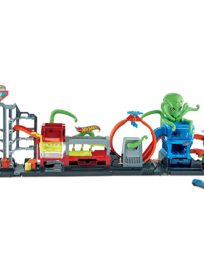 Hot Wheels City Ultimate Octo Car Wash Playset With 1 Color Reveal Car For Kids 4 Years & Up Free shipping