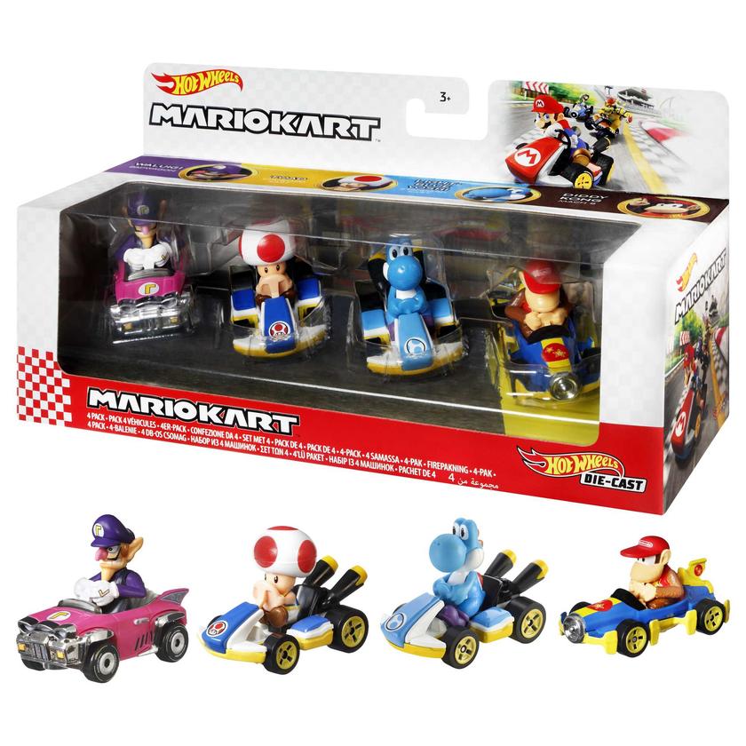 Hot Wheels Coffret de 4 Véhicules Mario Kart High Quality