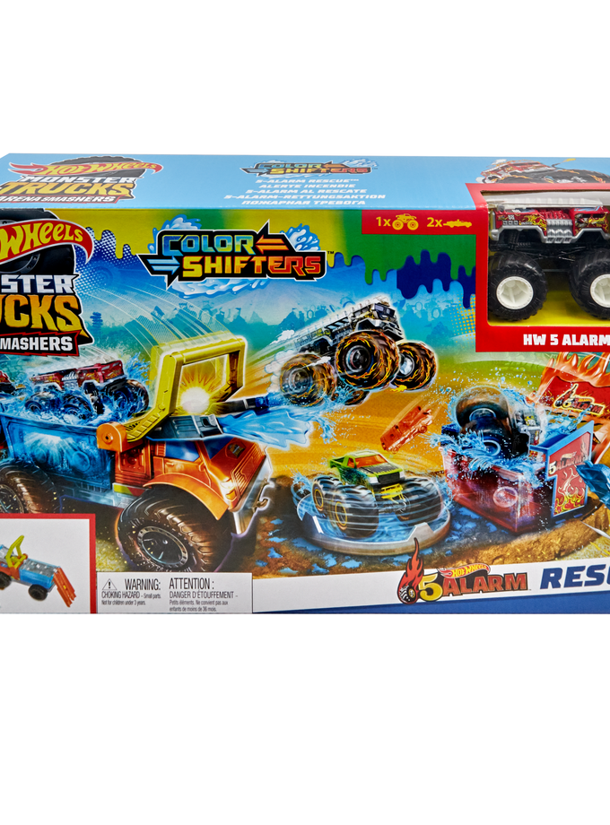 Hot Wheels®  Coffret Monster Trucks Arena Smashers Color Shifters Véhicule de Secours 5 Alarm New Arrival