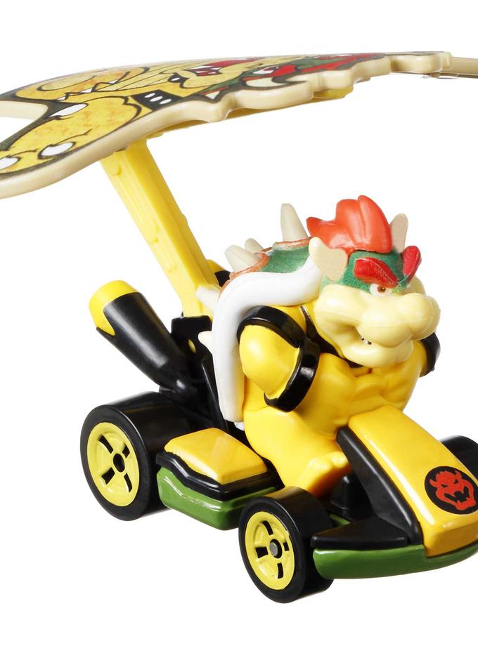 Hot Wheels Mario Kart Vehículo de Juguete Bowser Estándar Kart con Bowser Kite Free shipping