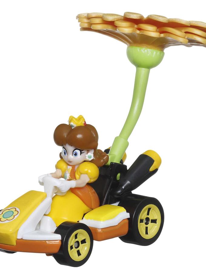 Hot Wheels Mario Kart Vehículo de Juguete Princesa Dasiy Estándar Kart con Flower Glider Best Buy