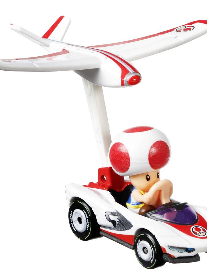 Hot Wheels Mario Kart Vehículo de Juguete Toad P-Wing con Plane Glider Best Buy