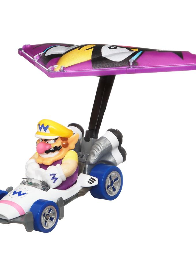 Hot Wheels Mario Kart Vehículo de Juguete Waluigi B-Dasher con Wario Wing For Sale