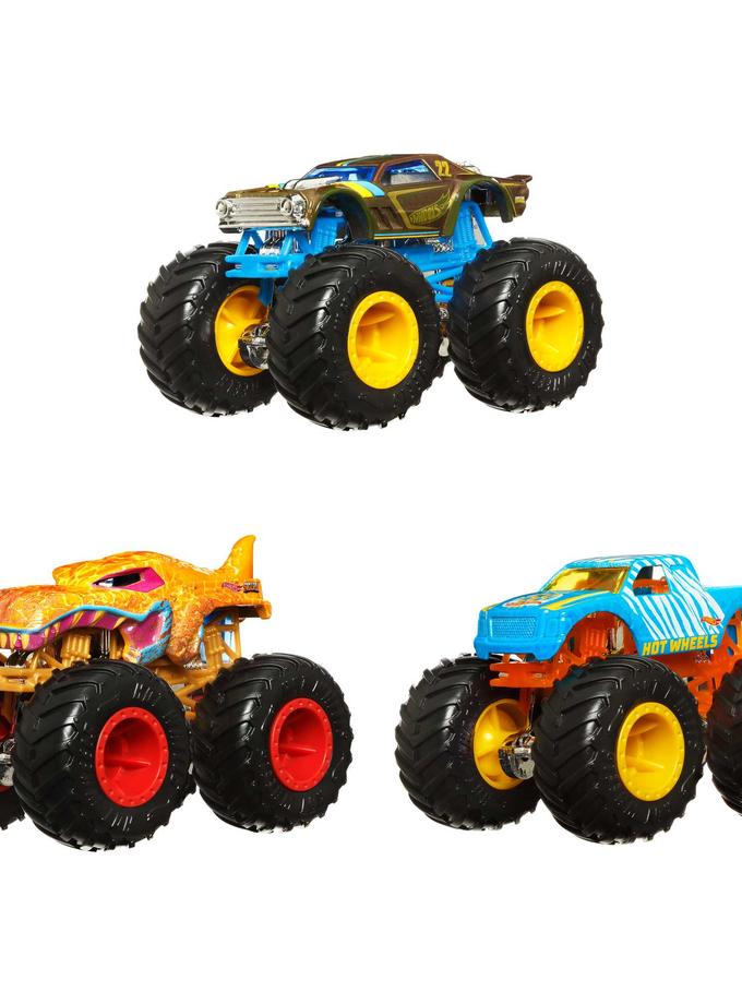 Hot Wheels Monster Trucks 1:64 Color Shifters 3-Pack, Toy Trucks For Kids For Sale