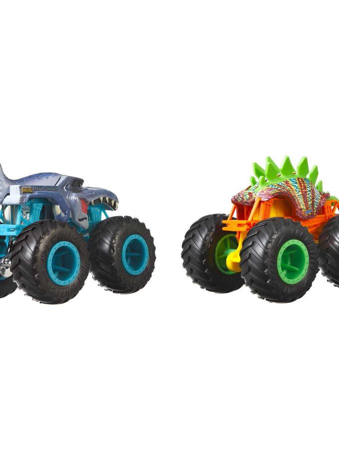 Hot Wheels Monster Trucks 1:64 Scale Demolition Doubles 2-Packs With 2 Vehicles New Arrival