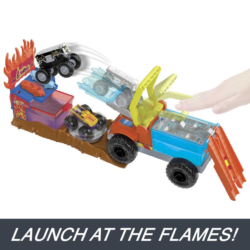 Hot Wheels Monster Trucks Arena Smashers Color Shifters 5-Alarm Rescue Playset Best Buy