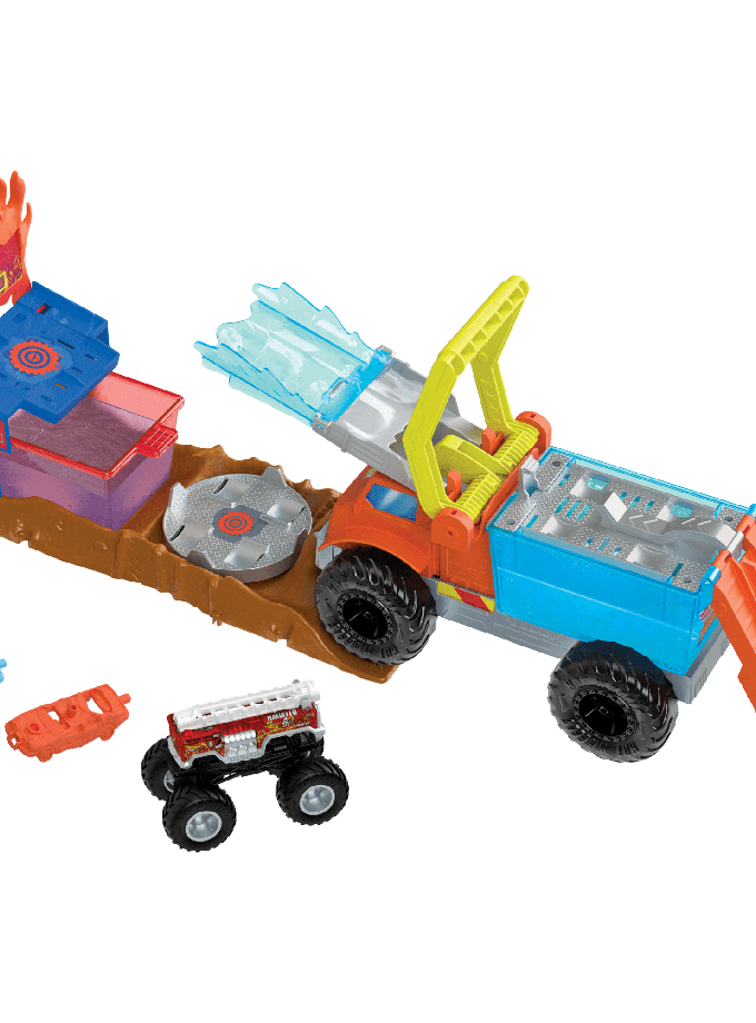 Hot Wheels Monster Trucks Arena Smashers Color Shifters 5-Alarm Rescue Playset, Fire Truck Crash Toy Best Price