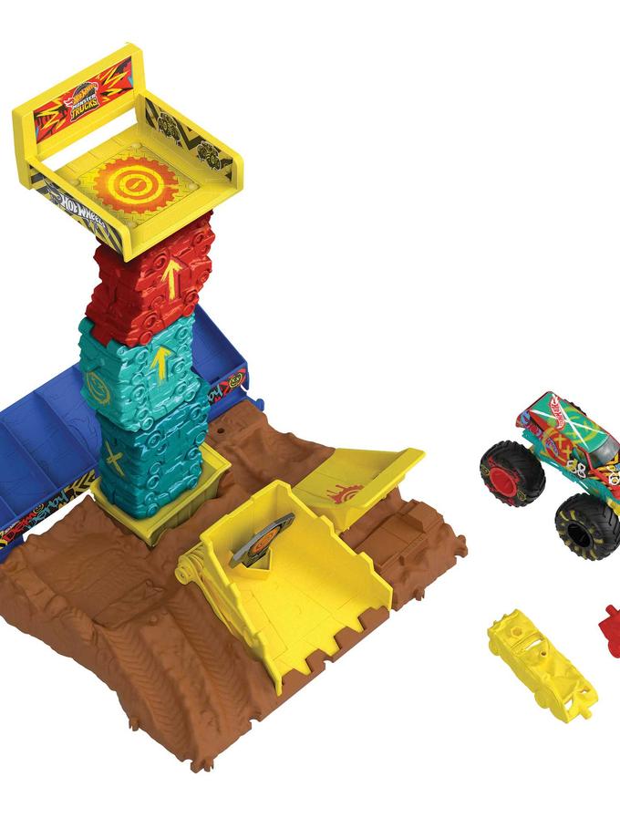 Hot Wheels Monster Trucks, Arena Smashers Demo Derby Car Jump Challenge Same Day Delivery