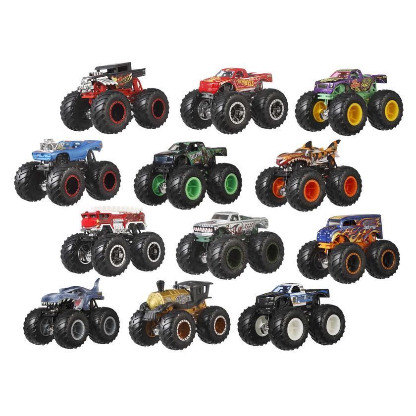 Hot Wheels Monster Trucks Assortiment 12 Véhicules Chaos Ultime New Arrival