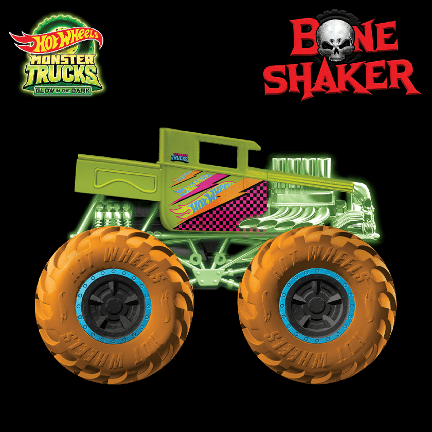 Hot Wheels Monster Trucks Die-Cast 1:64 Scale Toy Truck That Glows in The Dark New Arrival