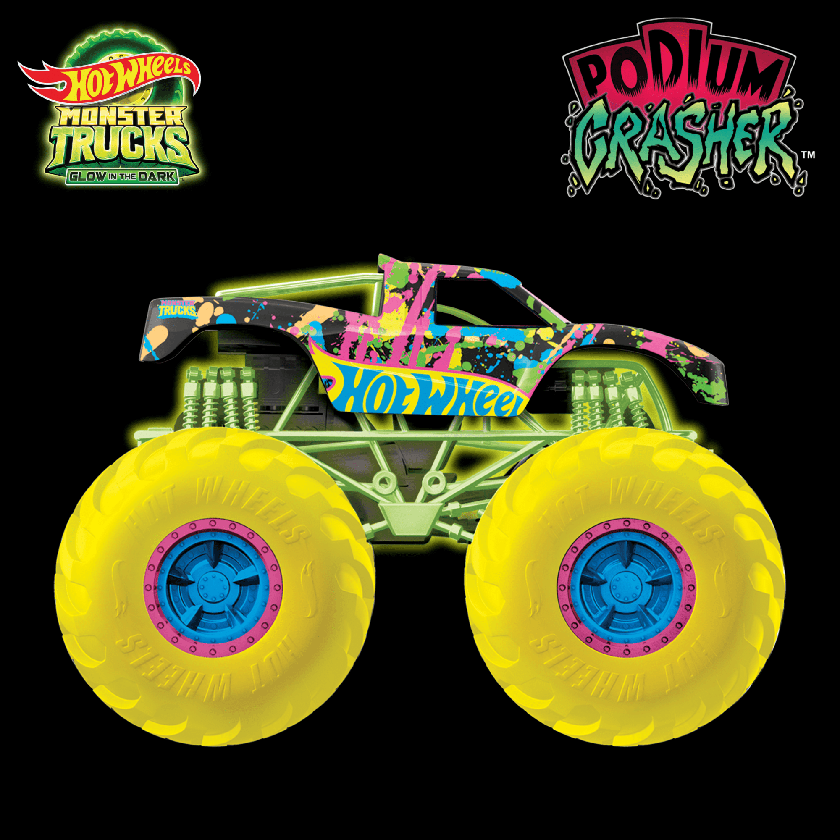 Hot Wheels Monster Trucks Die-Cast 1:64 Scale Toy Truck That Glows in The Dark New Arrival