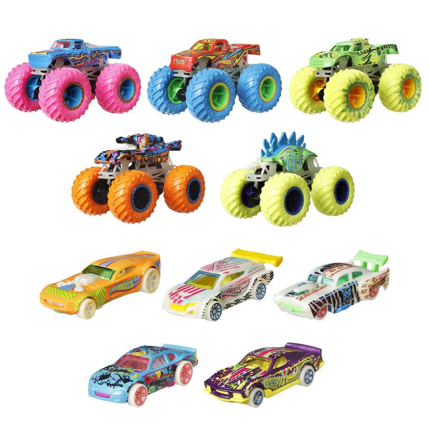 Hot Wheels Monster Trucks Glow in The Dark Collection For Sale