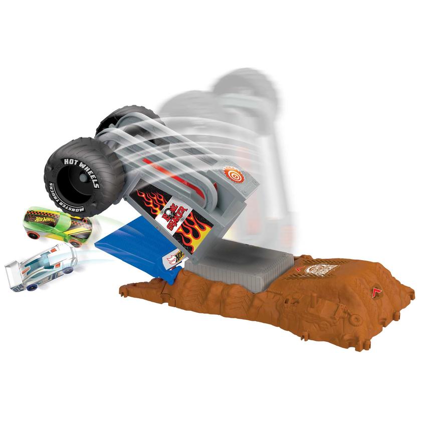 Hot Wheels Monster Trucks Pista de Brinquedo Arena de Demolição Desafio Bone Shaker para Iniciantes Free shipping