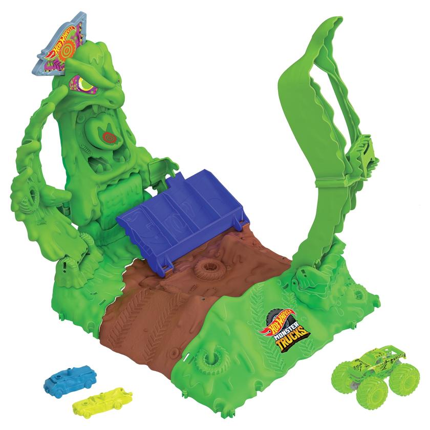 Hot Wheels Monster Trucks Pista de Brinquedo Arena De Demolição Glow In The Dark New Arrival