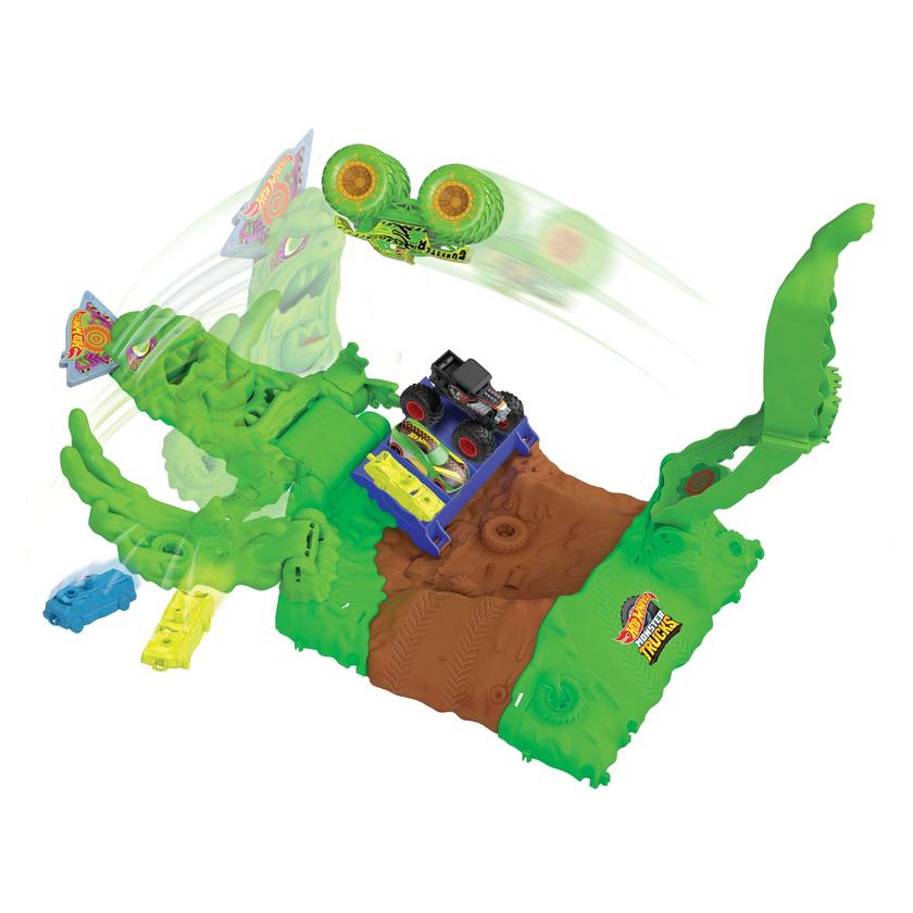 Hot Wheels Monster Trucks Pista de Brinquedo Arena De Demolição Glow In The Dark New Arrival