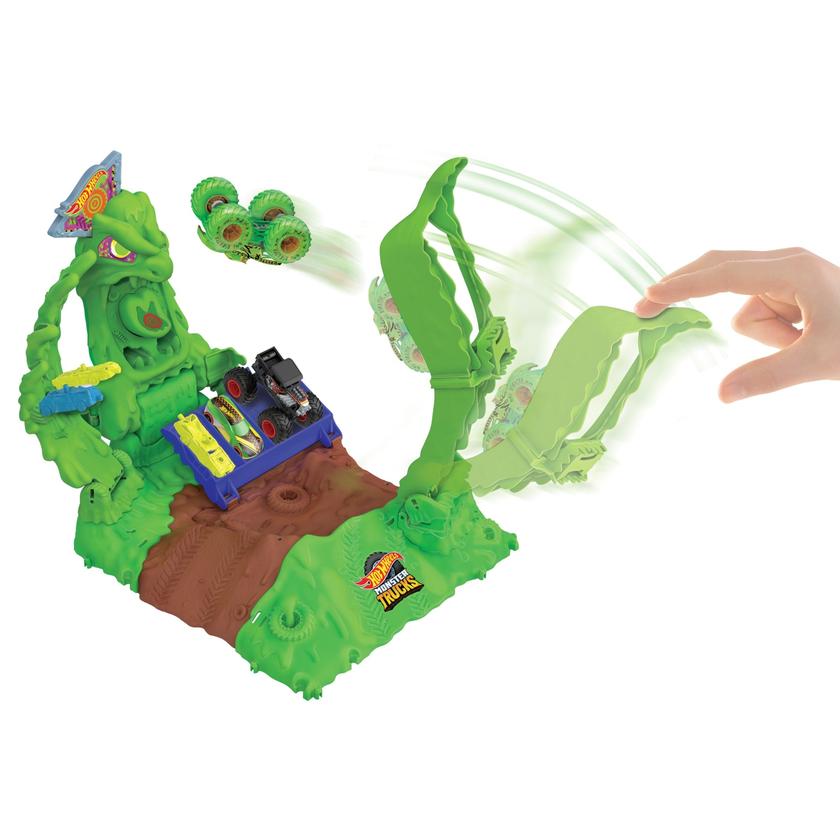 Hot Wheels Monster Trucks Pista de Brinquedo Arena De Demolição Glow In The Dark New Arrival