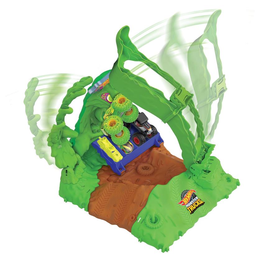 Hot Wheels Monster Trucks Pista de Brinquedo Arena De Demolição Glow In The Dark New Arrival