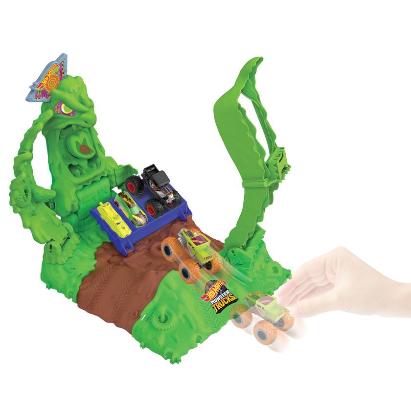 Hot Wheels Monster Trucks Pista de Brinquedo Arena De Demolição Glow In The Dark New Arrival