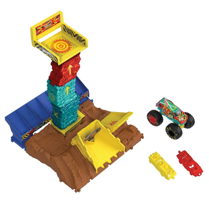 Hot Wheels Monster Trucks Pista de Brinquedo Arena De Demolição Semi-Final Demo Derby Free shipping