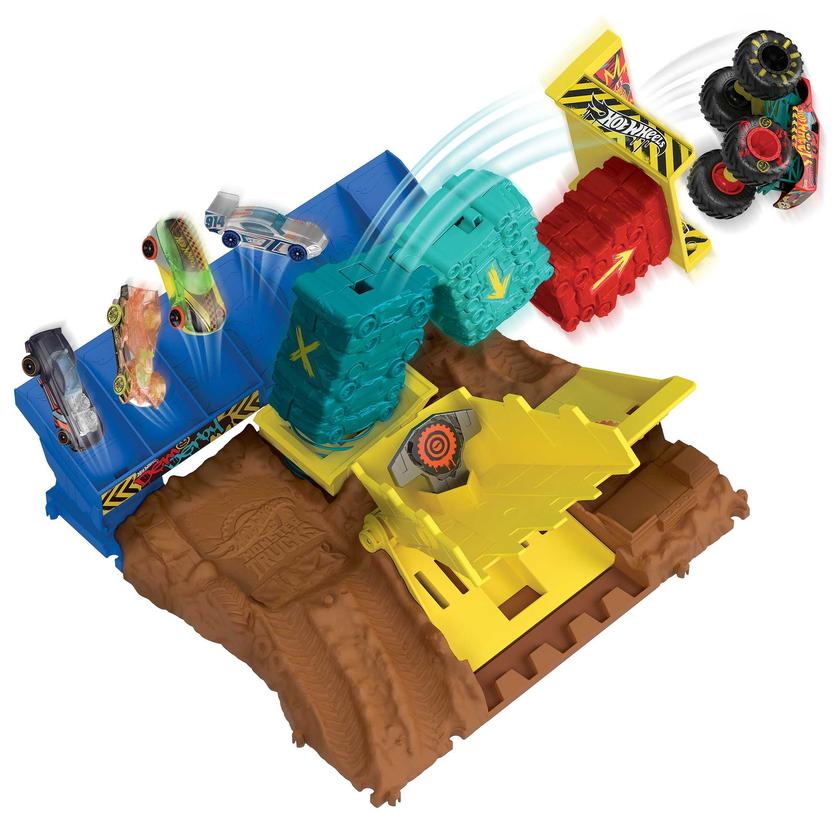 Hot Wheels Monster Trucks Pista de Brinquedo Arena De Demolição Semi-Final Demo Derby Free shipping