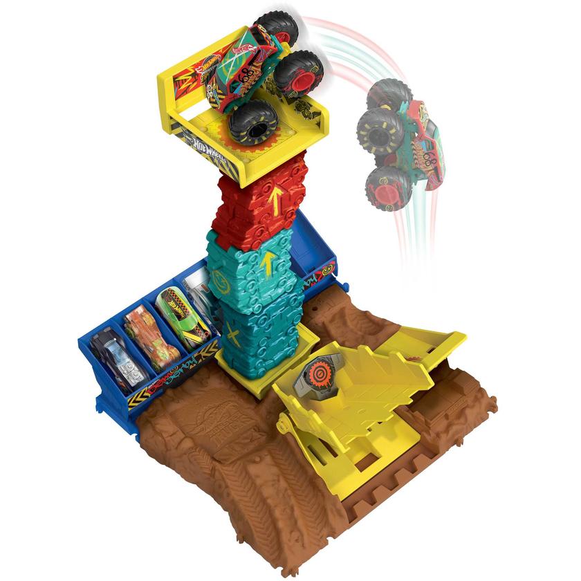 Hot Wheels Monster Trucks Pista de Brinquedo Arena De Demolição Semi-Final Demo Derby Free shipping