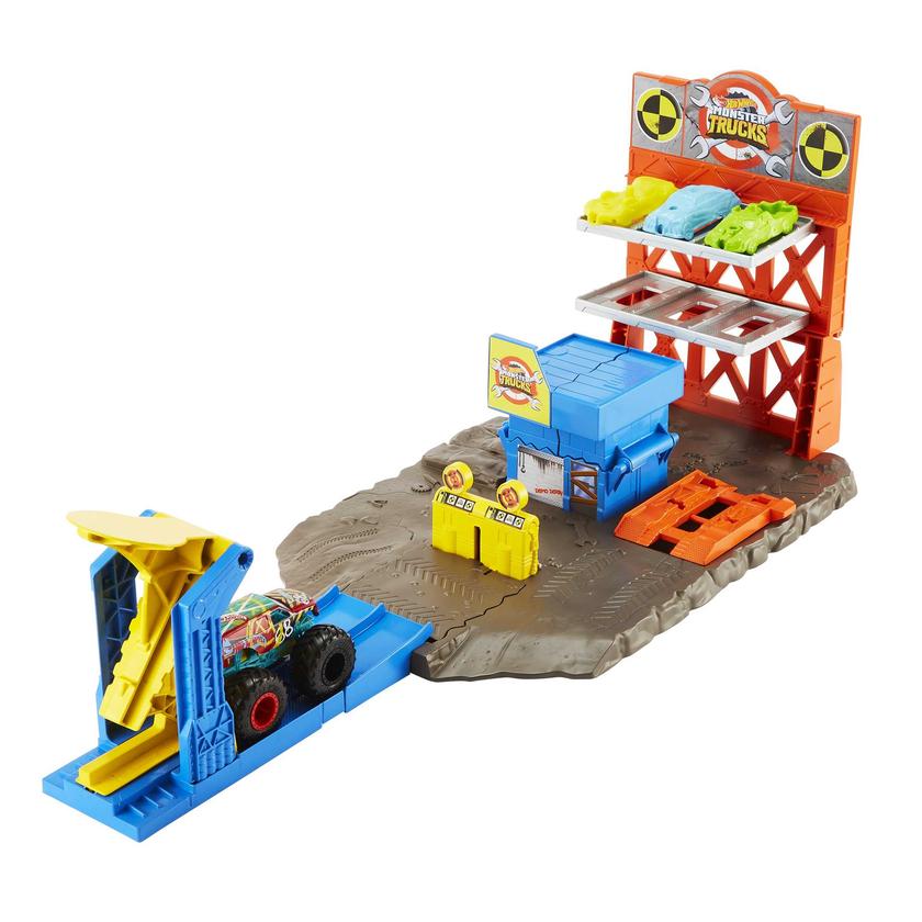 Hot Wheels Monster Trucks Pista de Juguete Estación de Explosiones Best Price