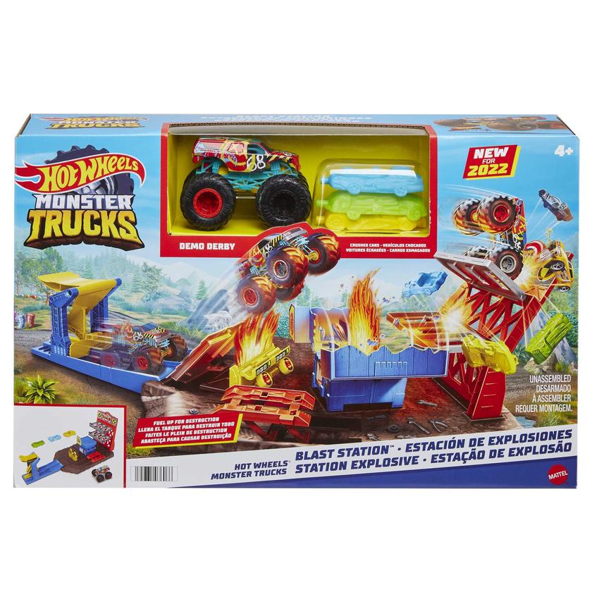 Hot Wheels Monster Trucks Pista de Juguete Estación de Explosiones Best Price