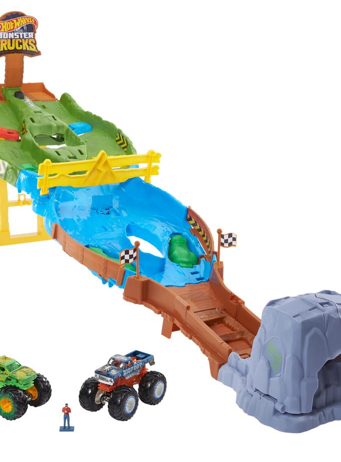 Hot Wheels Monster Trucks Playset With 2 1:64 Scale Toy Trucks For Sale