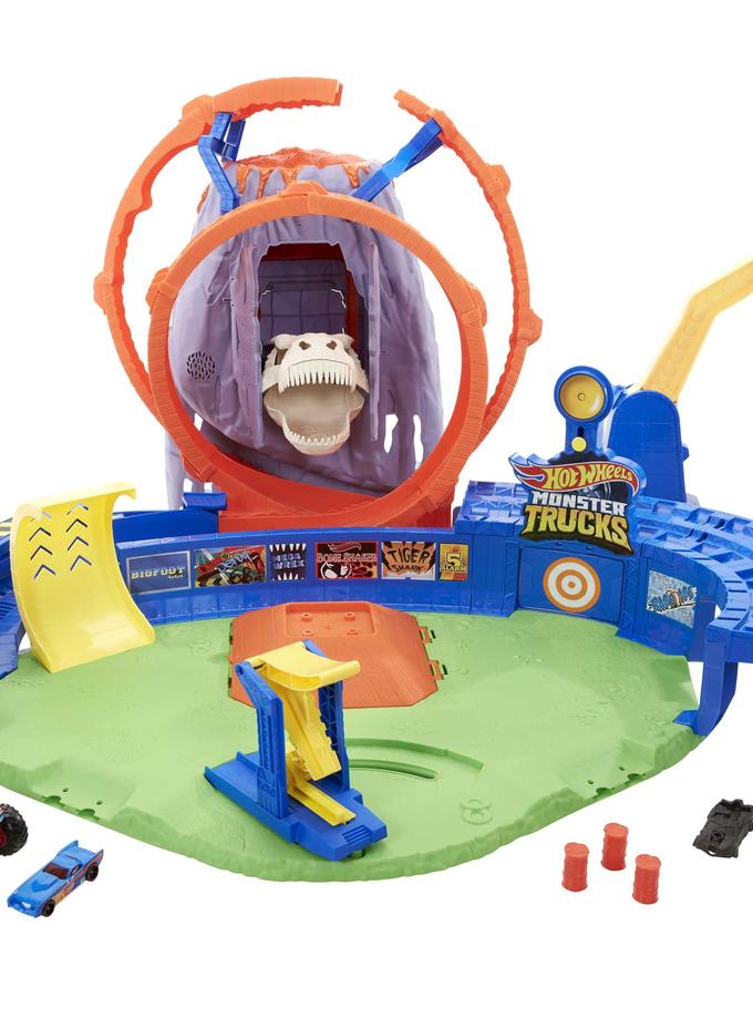 Hot Wheels Monster Trucks T-Rex Volcano Arena On Sale