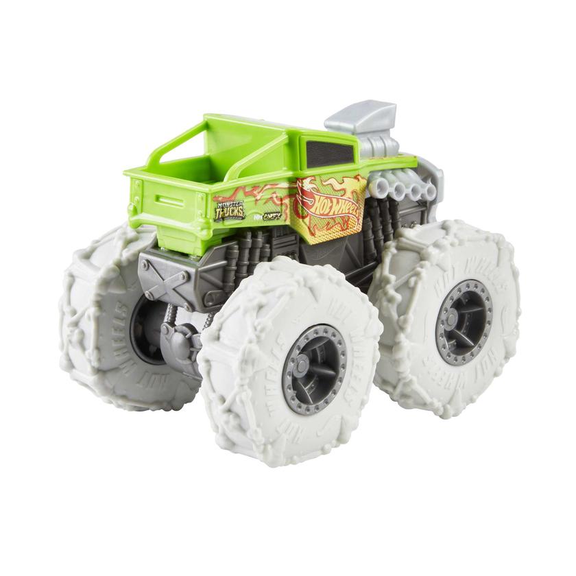 Hot Wheels Monster Trucks Veículo de Brinquedo 1:43 Pneus Para Todo Terreno Bone Shaker Flaming Skull Same Day Delivery