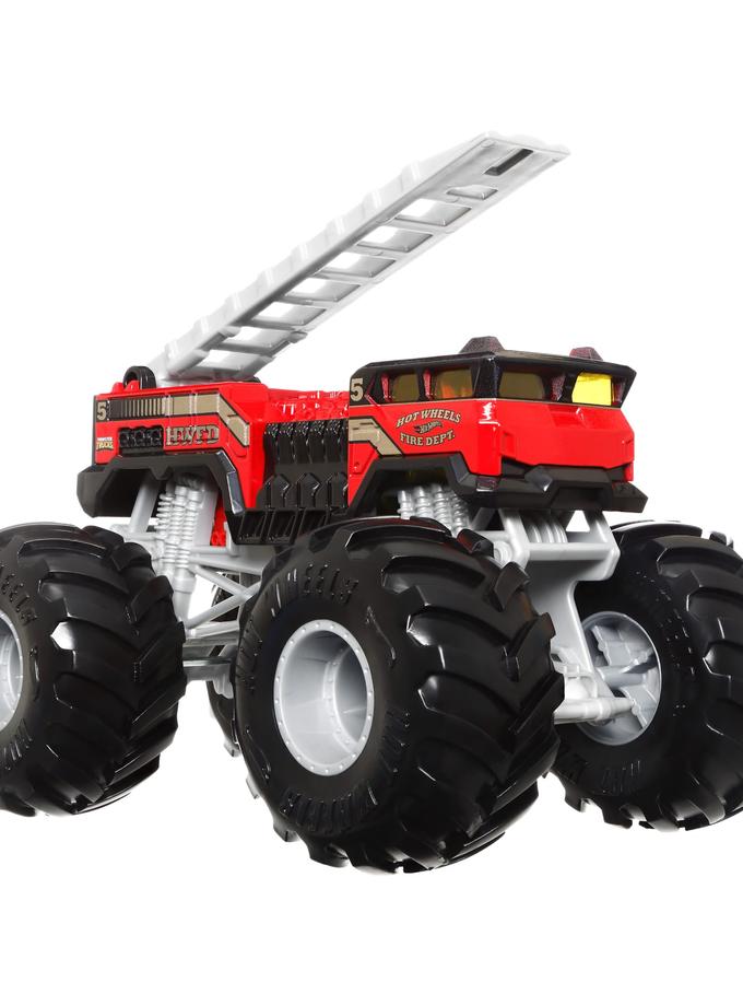 Hot Wheels Monster Trucks Veículo de Brinquedo 5 Alarm Vermelho Escala 1:24 High Quality