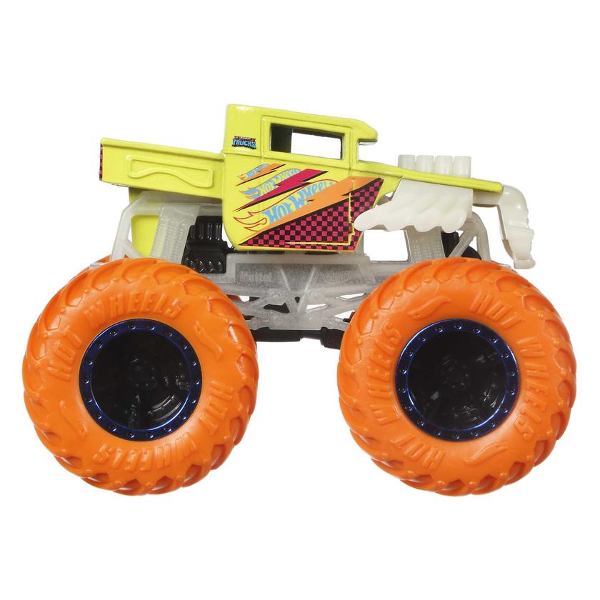 Hot Wheels Monster Trucks Veículo de Brinquedo Carro Surpresa Glow in The Dark Escala 1:64 On Sale