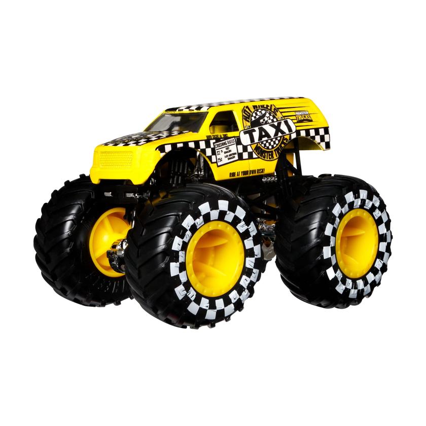 Hot Wheels Monster Trucks Veículo de Brinquedo Taxi Die Cast Blind Sided Taxi Crushed Free shipping