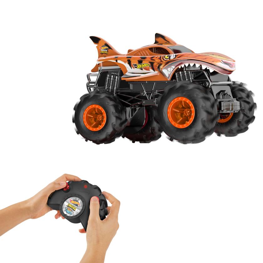 Hot Wheels Monster Trucks Vehículo a Control Remoto Tiger Shark Escala 1:24 New Arrival