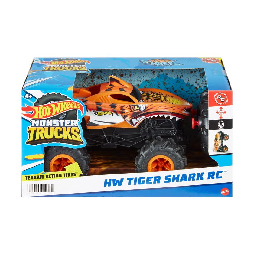 Hot Wheels Monster Trucks Vehículo a Control Remoto Tiger Shark Escala 1:24 New Arrival