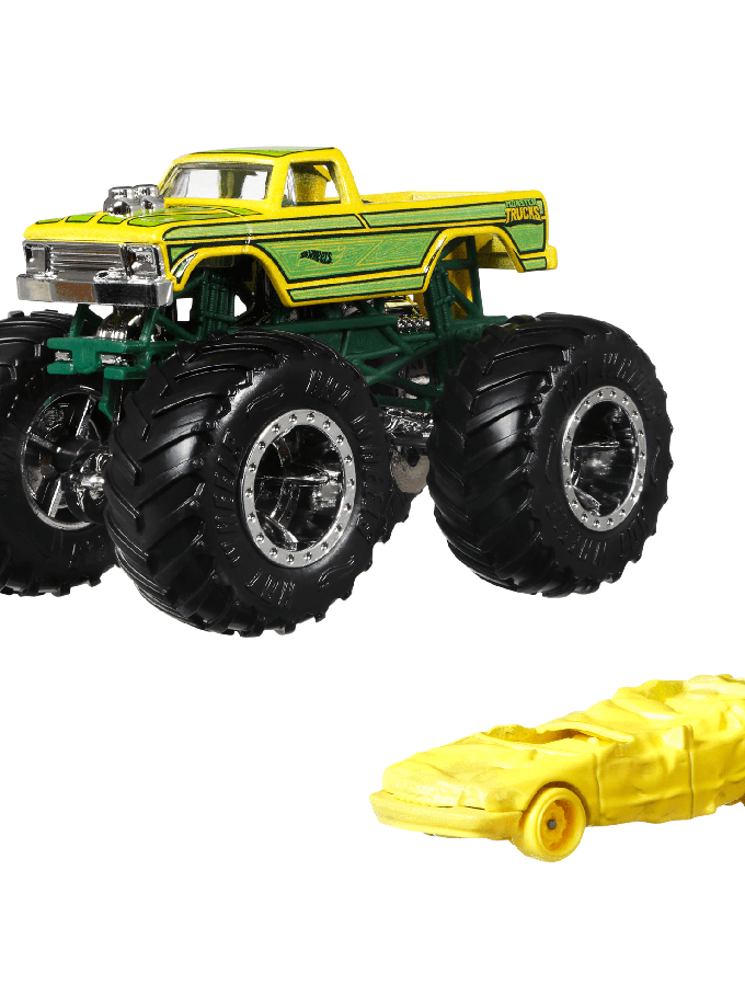 Hot Wheels Monster Trucks Vehículo de Juguete Camión Highriders Midwest Madness + Sudden Stop Amarillo Same Day Delivery