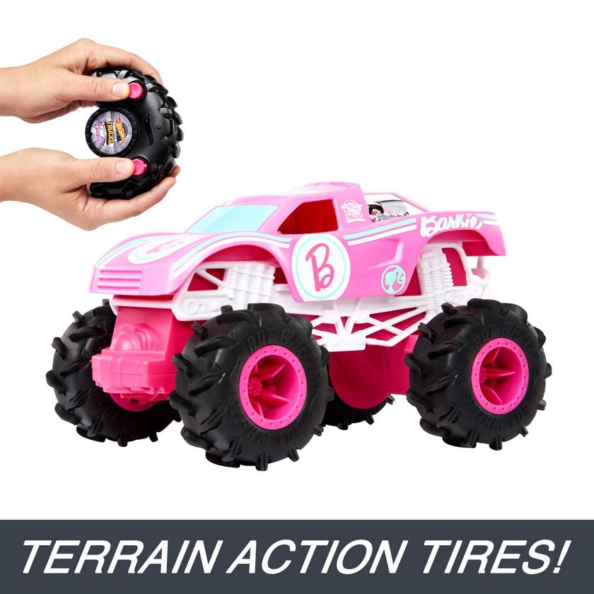 Hot Wheels RC Cars, Remote-Control Barbie Monster Truck in 1:24 Scale Best Seller