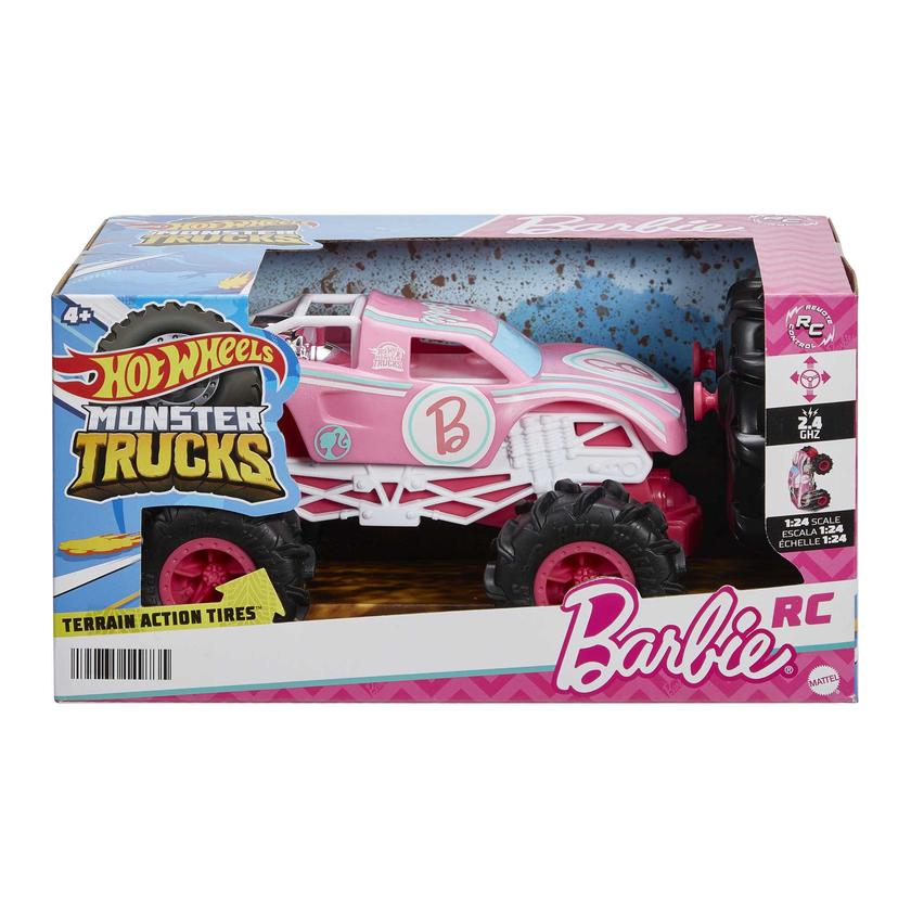 Hot Wheels RC Cars, Remote-Control Barbie Monster Truck in 1:24 Scale Best Seller